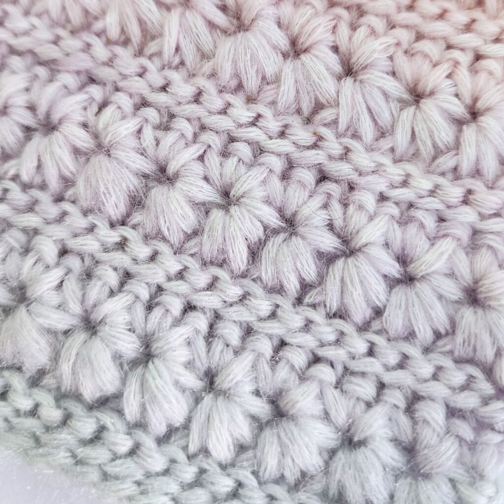 star stitch in crochet pattern with slip stitch rows